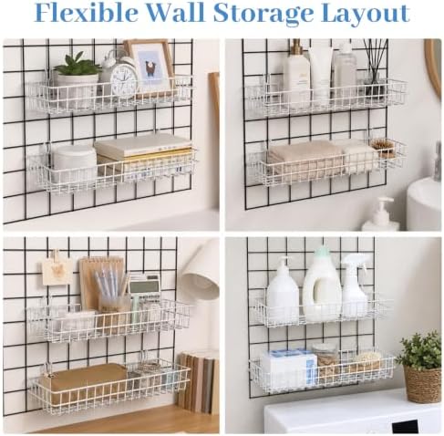 4 Pcs Grid Wall Baskets - Image 5