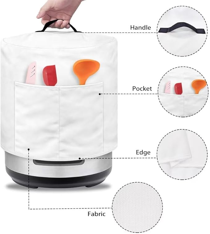 Xoenoiee Cardinal Bird Cherry Blossom Print Kitchen Appliance Dust Cover with Pockets, Electric Pressure Cooker Cover for qt Compatible with Crock Pot, Rice Cooker Cover, for 3 Qt Pot