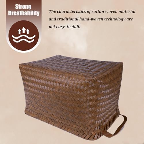BROWNLILY Handwoven Clothes Basket Laundry Hampers Large Wicker Storage Baskets - Image 5