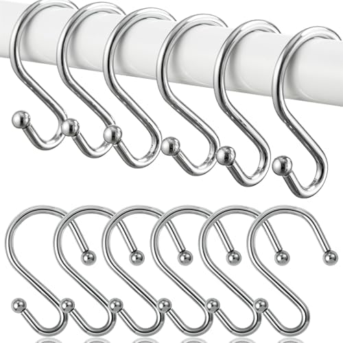 Shower Curtain Hooks, Metal Shower Hooks by BellRhein