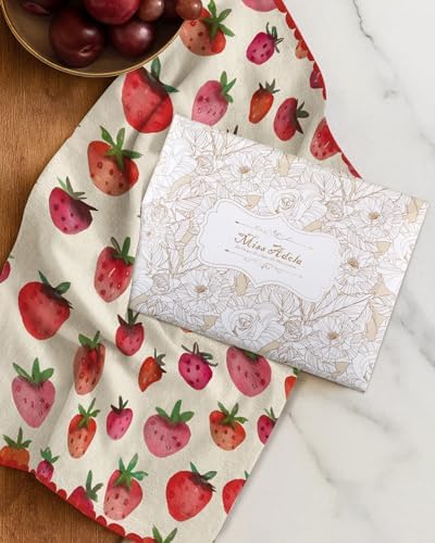 Miss Adola Flour Sack Kitchen Towels Set of 2, Strawberry - Image 6