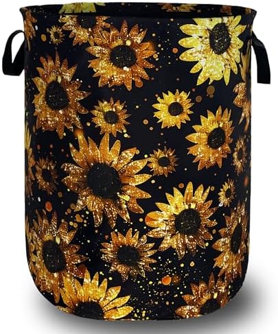 Sunflowers Laundry Basket Oxford Cloth Foldable Hamper 18.9x16.5 Inch by Unknown
