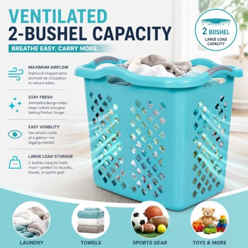 Teal Laundry Basket Set of 2 - Image 5