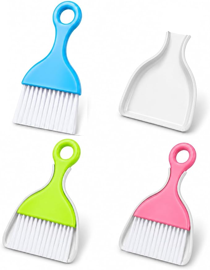 3 Pcs Mini Broom and Dustpan Set, Small Handheld Dust Pan by sunysmiling