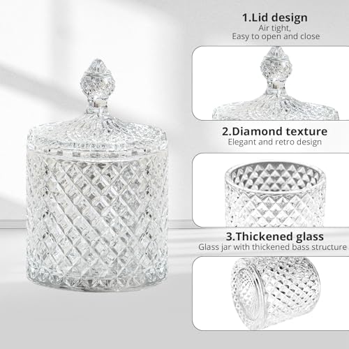 2 Pack Glass Qtip Holder, Apothecary Jars - Image 6