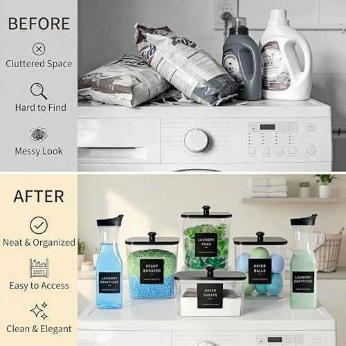 4+2 Pack Laundry Pods Containers & Dryer Sheet Holder & Laundry Detergent - Image 5
