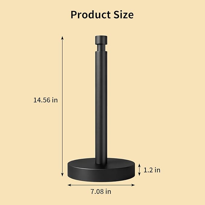 YUMORE 3.9lbs Heavy Duty Paper Towel Holder Countertop Weighted Base Black - Image 4