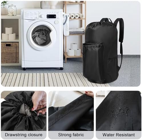 Polecasa Heavy Duty Backpack Laundry Bag, 2-3 Loads, Padded Straps - Image 4