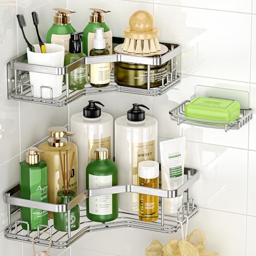 MAXIFFE 3 Pack X-Large Corner Shower Caddy by MAXIFFE