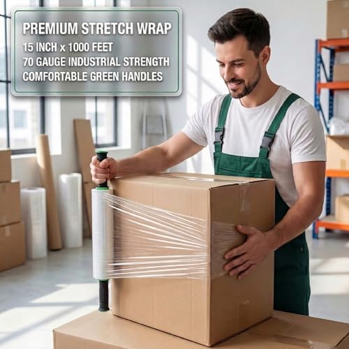Stretch Film Wrap for Moving, 1 Pack 15 Inch x 1000ft 70 Gauge Clear - Image 5