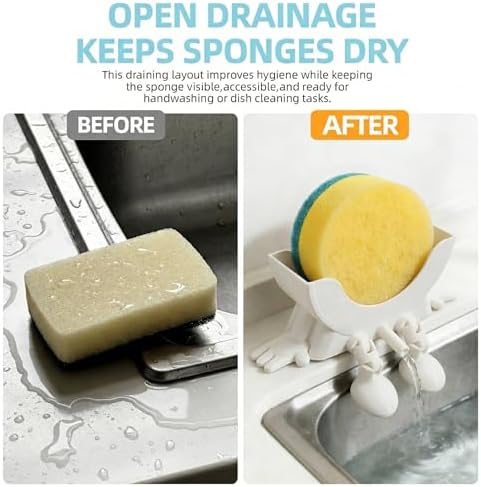 Cute Smiley Sponge Holder, Kitchen Sink Caddy - Image 7