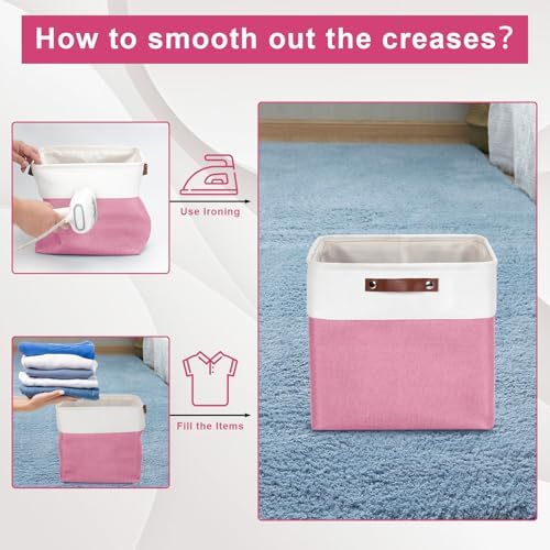Bagnizer 13x13 Cube Storage Bins, Collapsible Fabric Storage Box, 4 Pack Closet - Image 6