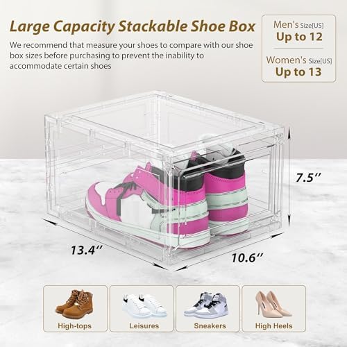 10 Pack Thickened Clear Stackable Shoe Organizer - Image 5