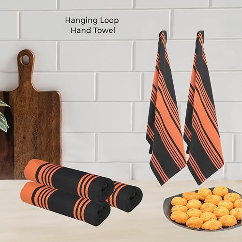 Urban Villa Kitchen Towels Cotton Dish Towels 20”x30” Orange Blk - Image 6