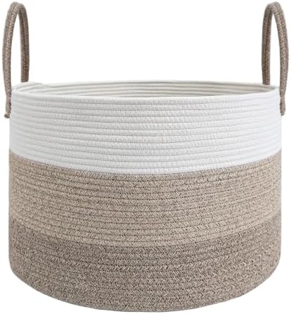 JMvicyroam 115L Extra Large Machine Washable Cotton Rope Blanket Basket by JMvicyroam