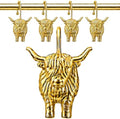 Highland Cow Shower Curtain Hooks, Rust-Resistant Zinc Alloy Metal Hooks by WEWIVODA