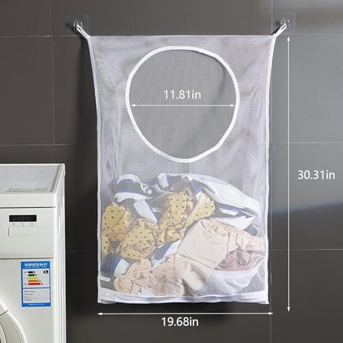 Hanging Laundry Hamper Bag, 2 Pack Over The Door Hanging Laundry Bag, 30 x 20 - Image 5