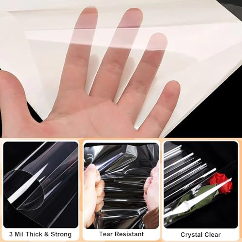 SYOGUA 150 Pieces Cellophane Sheets, 12 x 12 inches 3 Mil Thick Gift Wrap - Image 3