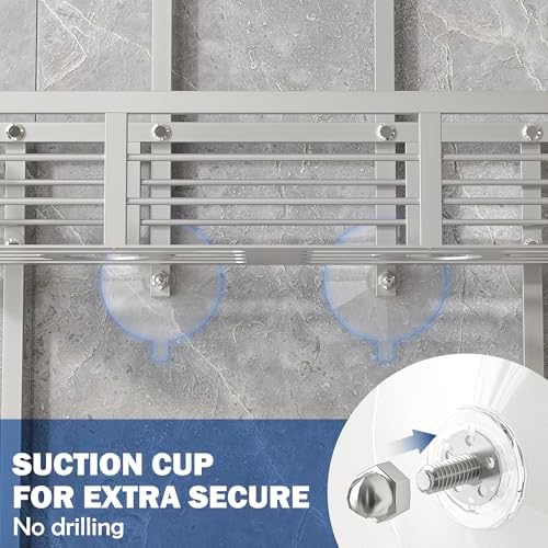 Shower Caddy Hanging, Never Rust Aluminum Shower Organizer, Over Showerhead No - Image 4