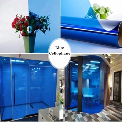 Vanhench 16" x 100' Blue Cellophane Wrap Paper - Image 3