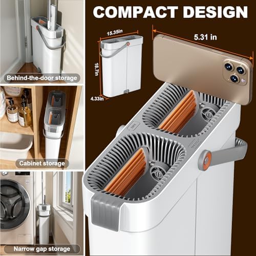 15.7" Flat Mop and Bucket Set - Image 3