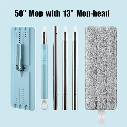 JOYMOOP Flat Mop System, Microfiber Floor Cleaning Tool, Pale Aqua, Includes - Image 3