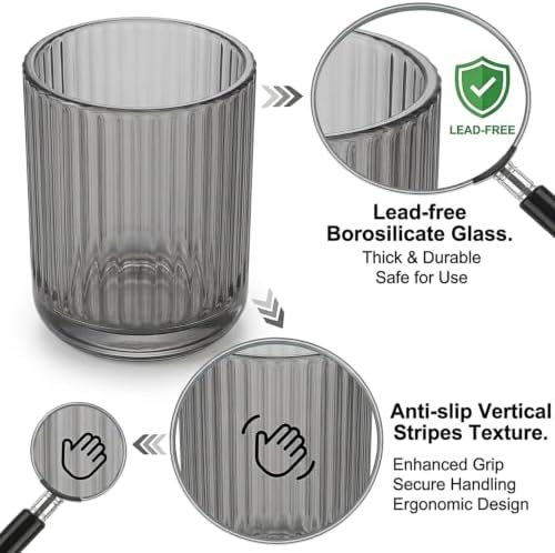 rejomiik 2 Pack Thick Glass Qtip Holder Apothecary Jars - Image 4
