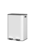 Garvee Trash Can, 2 x 10.6 gal (2 x 40 L) Garbage Can for Kitchen Dual Compartment Recycling Kitchen Step Trash Bin, Stainless Steel Trash and Recycle Bin Combo with Soft-Close Lid,Grayish-White