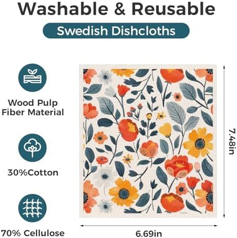 wlich 10 Pack Swedish Dishcloths, Reusable Kitchen Towels - Image 2