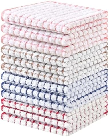 Homaxy 12 Pack Terry Kitchen Dish Cloths by Homaxy