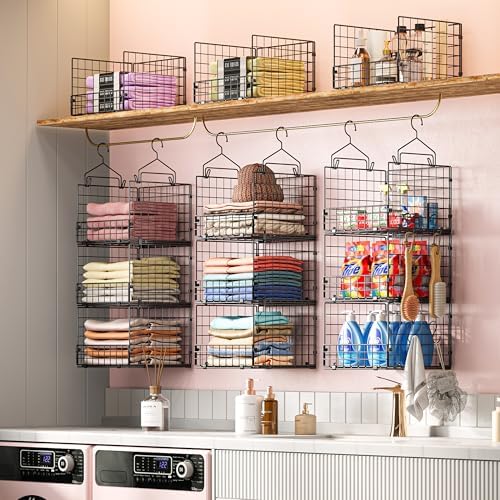 Sonyabecca 3-Tier Closet Organizers and Storage, Foldable Stackable Wire Basket - Image 2