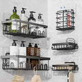 5-Pack Adhesive Shower Caddy for Bathroom & Home Decor Black by Valdama