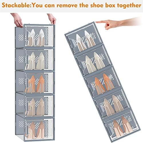SIMPDIY XL Clear Shoe Storage Boxes, Stackable Shoe Organizer - Image 6