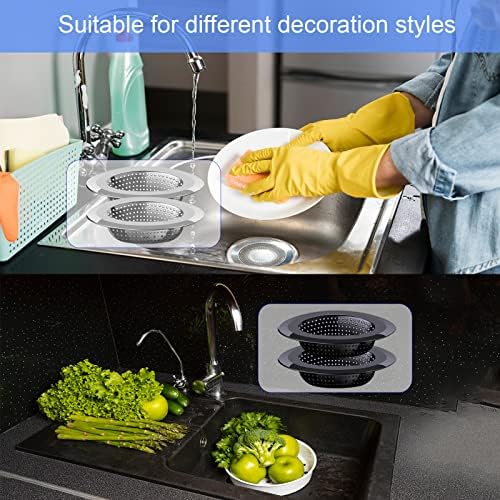 Kitchen Sink Drain Strainer, 4 Pack Stainless Steel and Black Mesh Sink Strainer - Image 6