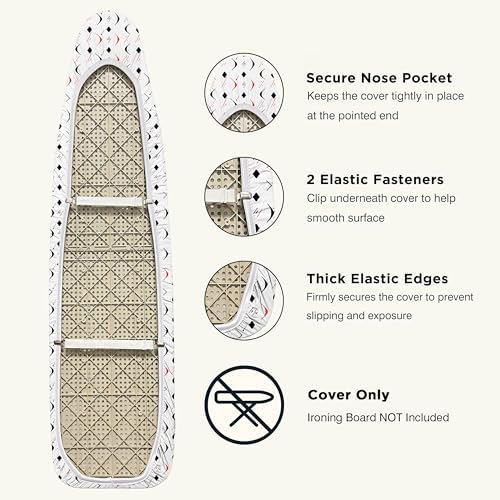 UniSimp Ironing Board Cover and Pad 15"x54" Extra Thick Natural Cotton - Image 4