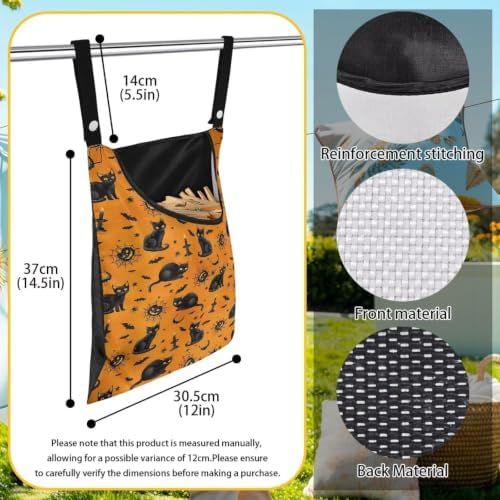 Black Cat Clothespin Bag Orange Clothespin Storage - Image 6