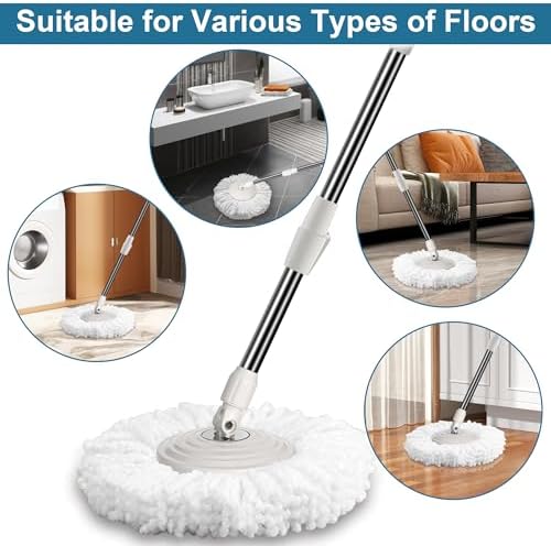 6 Pack Microfiber Mop Head Refills - Image 6