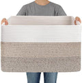 JMvicyroam 96L Large Woven Cotton Rope Blanket Basket by JMvicyroam