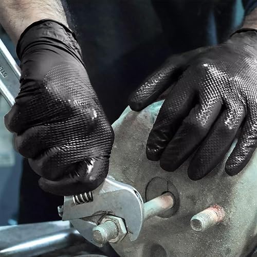TitanFlex Heavy Duty Black Industrial Nitrile Gloves - Image 6