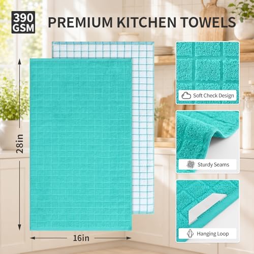 Kitinjoy Premium Kitchen Towels, Large 100% Cotton Terry 390 GSM Kitchen Hand - Image 2