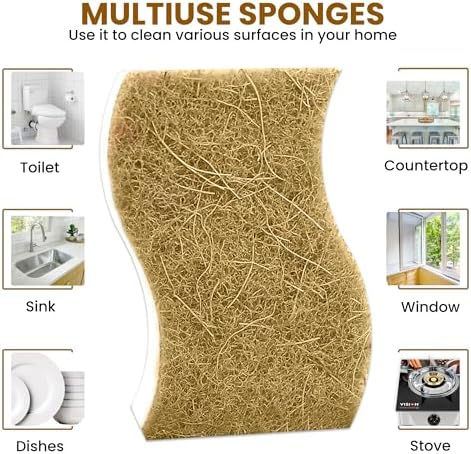 Natural Kitchen Sponge –12-Pack Biodegradable Sponges - Image 2