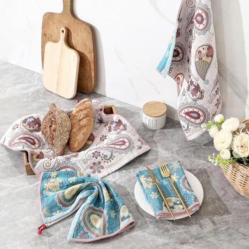 Decorative Cotton Fall Kitchen Towels Set of 4 16"X15" Blossom - Image 6