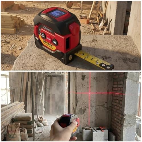 Laser Tape Measure 3 in 1 with Laser Level Crosshairs |196ft/60m LCD - Image 7