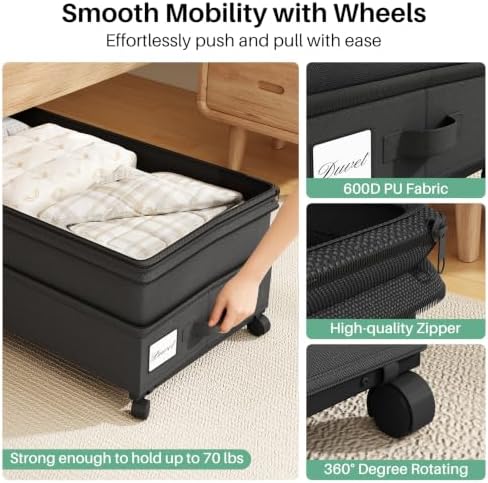 Kitstorack 4 Pack Height-adjustable Under Bed Storage - Image 4