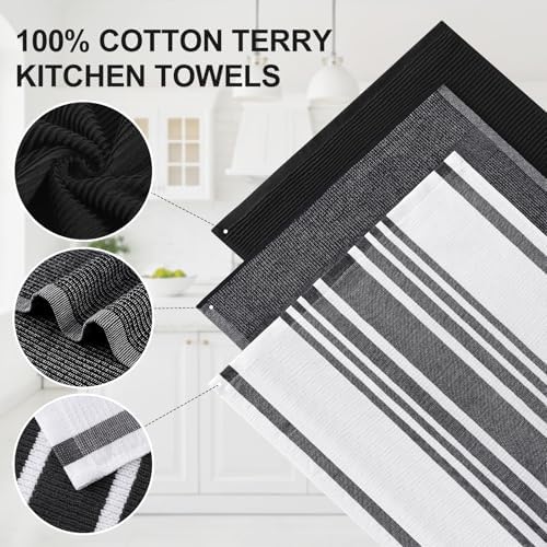 Homaxy Cotton 380 GSM Premium Kitchen Towels, 6 Pack - Image 2