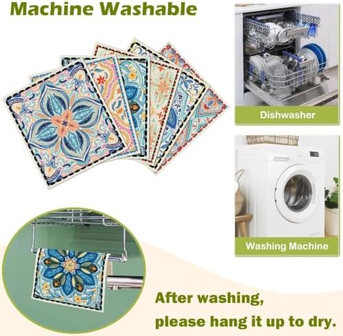 6 Pcs Swedish Paper Cloths for Kitchen, Reusable Paper Towels Washable - Image 5