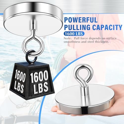 1600 LBS Heavy Duty Fishing Magnet, 4.72 Inch Neodymium Magnet - Image 7