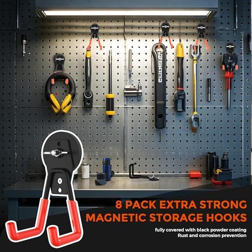 8 Pack Large Magnetic Hooks Heavy Duty, Strong Magnet Storage Hooks - Image 5