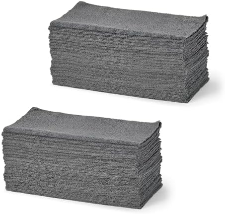 Amazon Basics Microfiber Cleaning Cloths, Ultra Absorbent, Lint Free, Streak by AmazonBasics