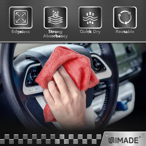 UNIMADE Shop Towels, 100 Pack Commercial Grade Work Rags Microfiber Towel - Image 5
